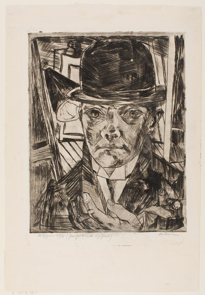 Önarckép keménykalapban alkotó: Max Beckmann