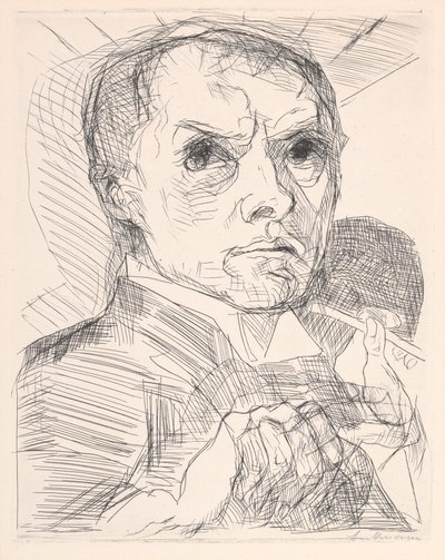 Önarckép írónáddal alkotó: Max Beckmann