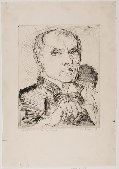 Önarckép íróvesszővel, 19. lap az „Arcok” című sorozatból alkotó: Max Beckmann