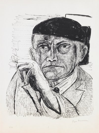 Önarckép, 1. tábla a „Nap és álom” portfólióból alkotó: Max Beckmann