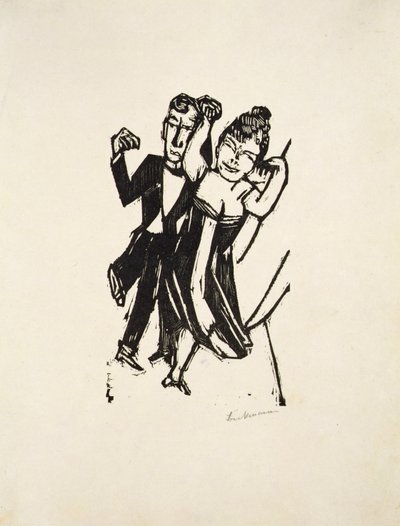 Kis táncpár (fametszet) alkotó: Max Beckmann