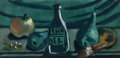 Csendélet almával és körtével (Csendélet cseresznyepálinkás üveggel) alkotó: Max Beckmann