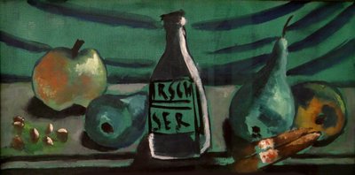 Csendélet almával és körtével (Csendélet kirsches üveggel) alkotó: Max Beckmann