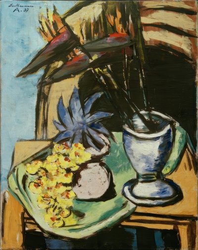 Csendélet Strelitziákkal és sárga orchideákkal alkotó: Max Beckmann