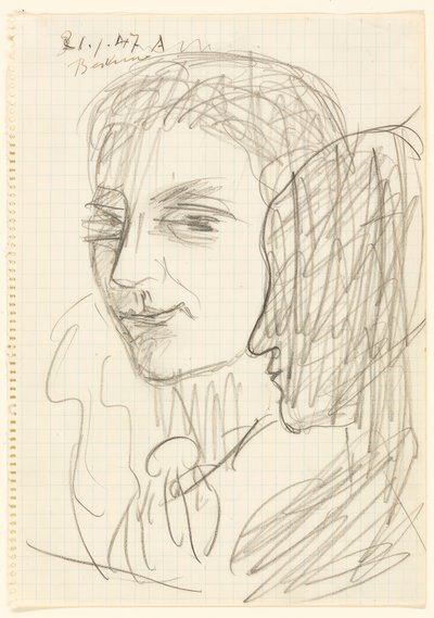 Két fej tanulmányozása alkotó: Max Beckmann