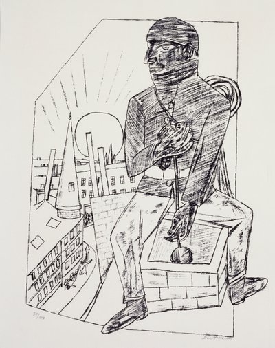 A kéményseprő, Max Beckmann (1884-1950), litográfia. Németország, XX. század. alkotó: Max Beckmann