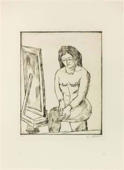 WC (a tükör előtt) alkotó: Max Beckmann