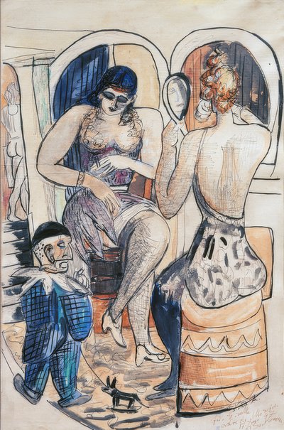 Két táncos (lány kék törpével) alkotó: Max Beckmann