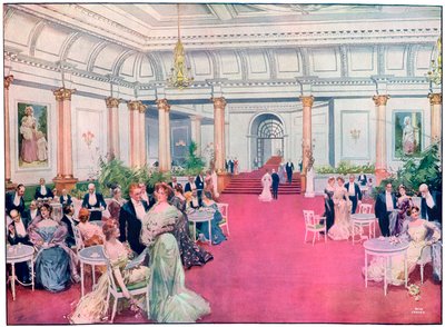 A londoni Savoy étterem előcsarnoka, 1905. alkotó: Max Cowper