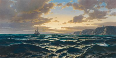 Német: Marine, lemenő nap a tengerparton alkotó: Max Jensen