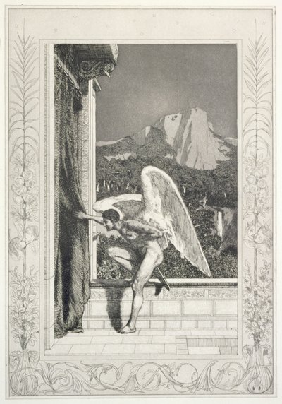 Amor érkezése, a „Cupido és Psziché: Opus V” sorozat 12. táblája alkotó: Max Klinger