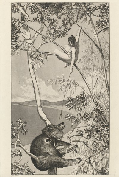 Bear and Elf Bär und Elfe: pl.1, megjelent 1881. alkotó: Max Klinger