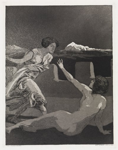 Fenyegetés (Sátor, XIV. mű, 2. rész, 31. sz.) alkotó: Max Klinger