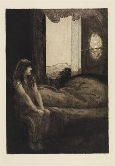 Ébredés (Egy szerelem, X. opus, 8. lap) alkotó: Max Klinger