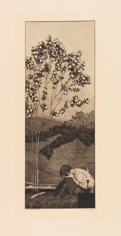 Opus VI, a Parafrázis a kesztyű megtalálásáról, 1881-ből. alkotó: Max Klinger