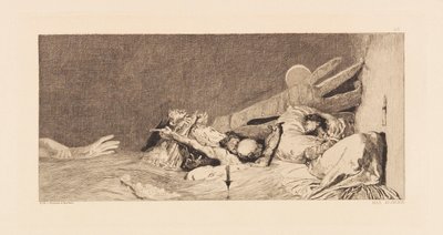 Opus VI, a Parafrázis a kesztyű megtalálásáról, 1881-ből. alkotó: Max Klinger