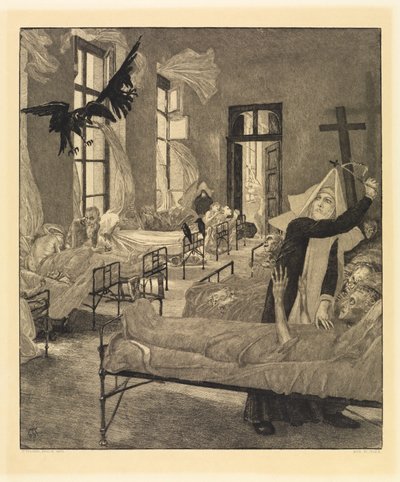 Pest (A halálról, második rész, Opus XI, 6. oldal) alkotó: Max Klinger