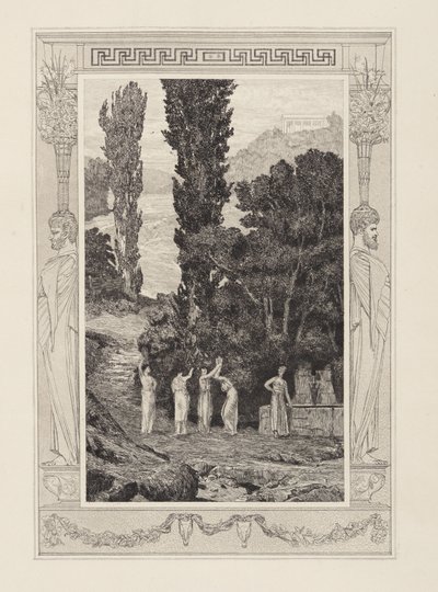 Vándorló Psyché (Ámor és Psyché, V. opus, 28. lap) alkotó: Max Klinger