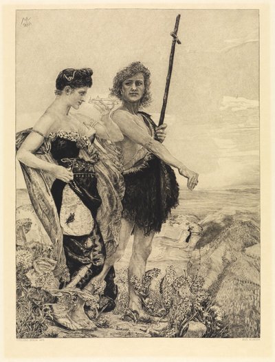 Kísértés (A halálról, második rész, Opus XI, 10. oldal) alkotó: Max Klinger