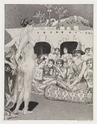 A királynő előtt (Sátor, Opus XIV, 2. rész, 24. sz.) alkotó: Max Klinger