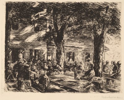 Egy taverna kert Rosenheimben alkotó: Max Liebermann