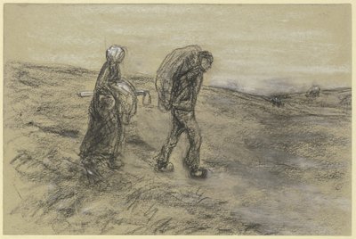 Feleségével a mezei munkából hazatérő munkás alkotó: Max Liebermann