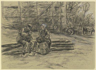 Ebédjét fogyasztó munkás alkotó: Max Liebermann