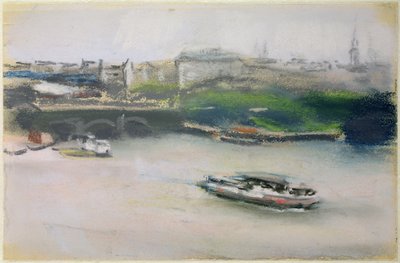 Binnenalster a Lombardsbrucke-val, Hamburg, 1910 (pasztell, papíron) alkotó: Max Liebermann