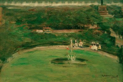 Kilátás a művész műterméből a Königsplatzra alkotó: Max Liebermann