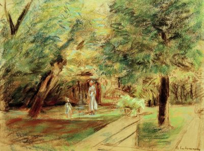Unoka dadával a sövénykertek előtt alkotó: Max Liebermann