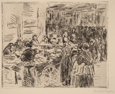 Az amszterdami zsidó negyedből: halpiac az utcasarkon alkotó: Max Liebermann