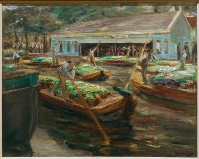 Zöldségpiac Delftben alkotó: Max Liebermann