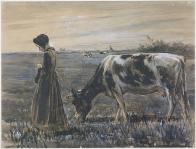 Lány tehénnel alkotó: Max Liebermann