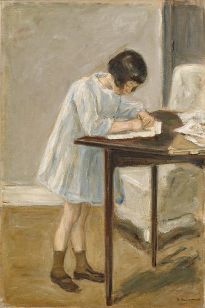 Unoka, állva író lány alkotó: Max Liebermann