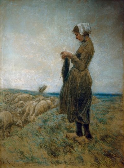 holland juhászlány (kötő pásztorlány) alkotó: Max Liebermann
