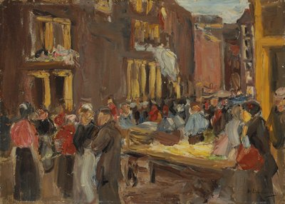 Zsidó negyed Amszterdamban; Judengasse Amszterdamban, Ecke Jodenbreestraat, 1905 alkotó: Max Liebermann