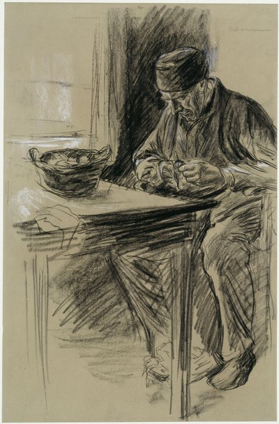 Krumplit hámozó öregember Larenben alkotó: Max Liebermann