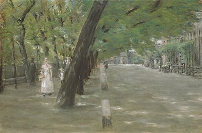 Kirchenallee in St. Georg, Hamburg (pasztell, papír) alkotó: Max Liebermann