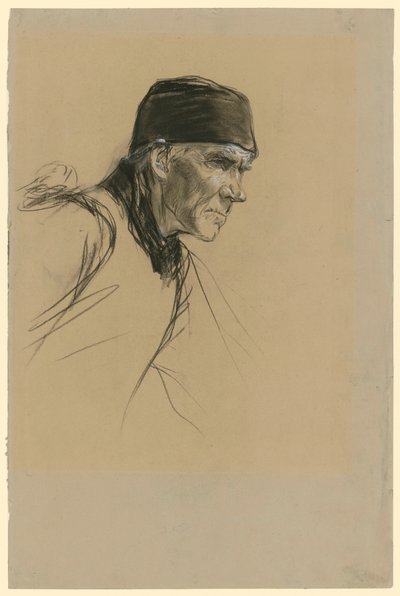 Egy holland paraszt feje (tanulmány a „Sétáló paraszt” című festményhez) alkotó: Max Liebermann