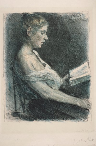 Olvasó lány (Anna-Christine Mattuschka-Grisebach) alkotó: Max Liebermann