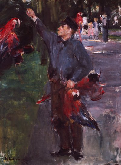 Férfi papagájokkal (olaj, vászon) alkotó: Max Liebermann