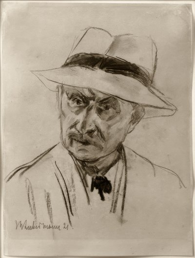 Max Liebermann / Önarckép Panama kalappal alkotó: Max Liebermann