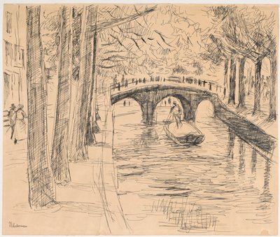 Híd egy amszterdami csatornán alkotó: Max Liebermann