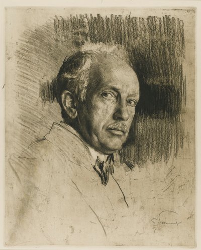 Richard Strauss zeneszerző portréja 1864-1949, c. 1914. alkotó: Max Liebermann