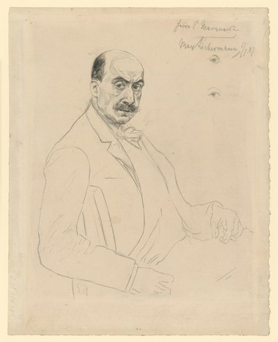 Önarckép (köztes tanulmány a Schiefler 60. számú rézkarc készítése közben) alkotó: Max Liebermann