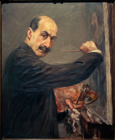Önarckép a festőállványnál jobbra alkotó: Max Liebermann
