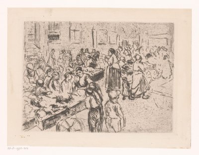 Utcai kereskedelem az amszterdami régi zsidó negyedben alkotó: Max Liebermann