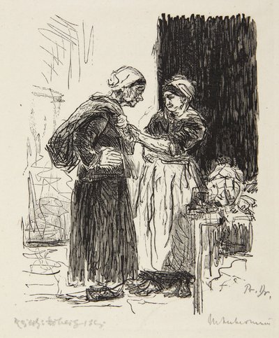Két beszélgető nő alkotó: Max Liebermann