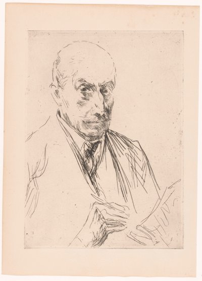 Max Liebermann önarcképe, tollal a kezében alkotó: Max Liebermann