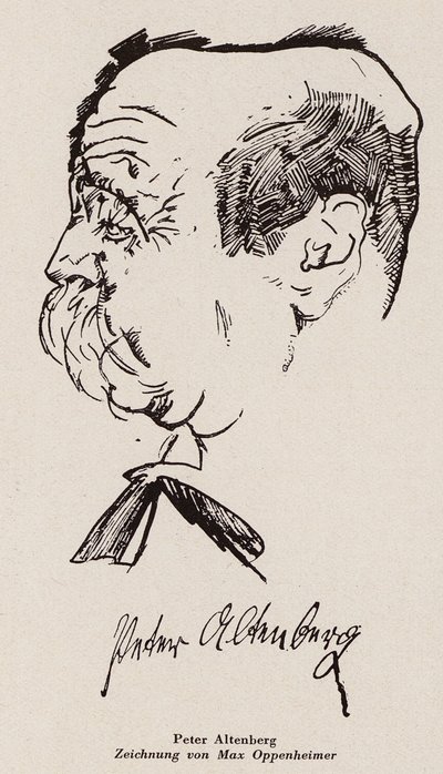 Peter Altenberg, osztrák író és költő (litho) alkotó: Max Oppenheimer